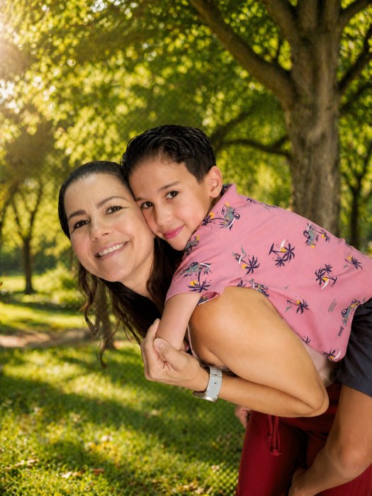 Kelli com o filho Nicolas